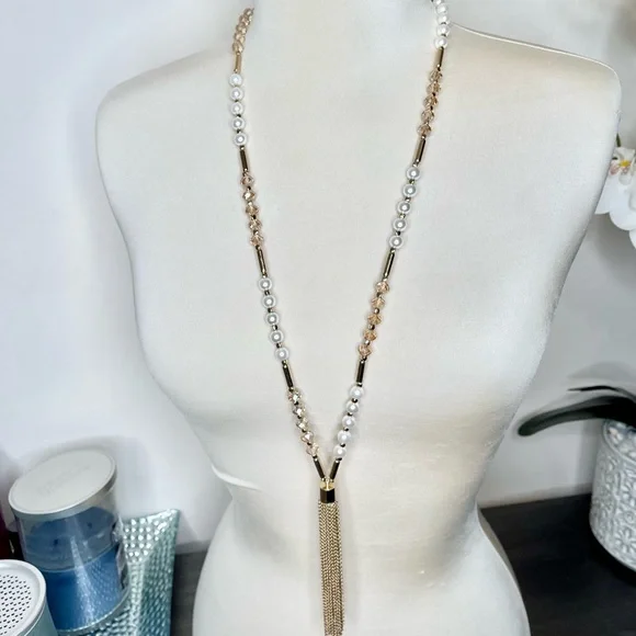 Boho Beaded Pearl Tassel Necklace - Picture 11 of 12